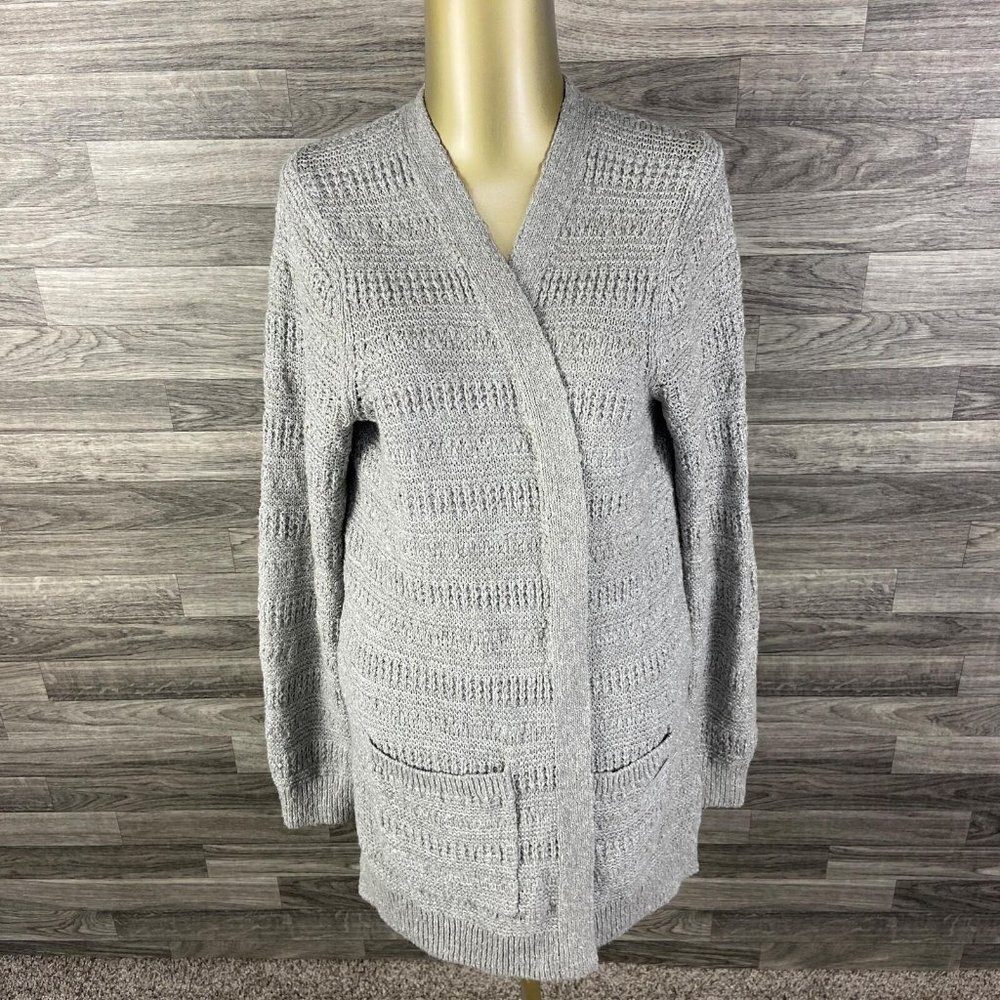 ABERCROMBIE & FITCH Open Style Grey Knit Cardigan Sweater Women's Size Medium